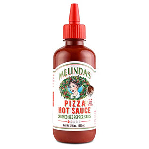 Melinda’s Pizza Hot Sauce - Crushed Red Pepper Sauce Made with Fresh Ingredients, Cayenne Peppers, Garlic, Tomatoes - Gourmet Spicy Pizza Sauce - 12oz, 1 Pack