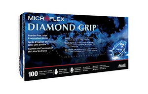 Microflex MF-300-M Medium Diamond Grip Latex Gloves 100 Count
