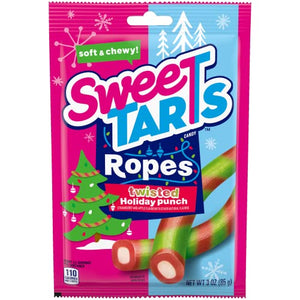 SweeTARTS Ropes Twisted Holiday Punch, Soft and Chewy Candy, 3oz Pack - Holiday Stocking Stuffers & Treats