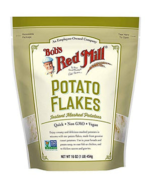 Bob's Red Mill Instant Mashed Potatoes Creamy Potato Flakes 16 Ounce (Pack of 2)