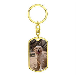 Custom Picture Dog Tag Keychain with Personalized Photo Dog Tag and Chain - Jewelry Gift for Men and Women